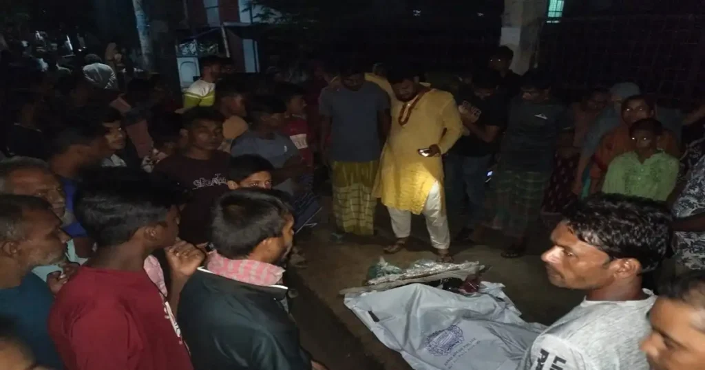 The dead body of the husband, the wife is absconding